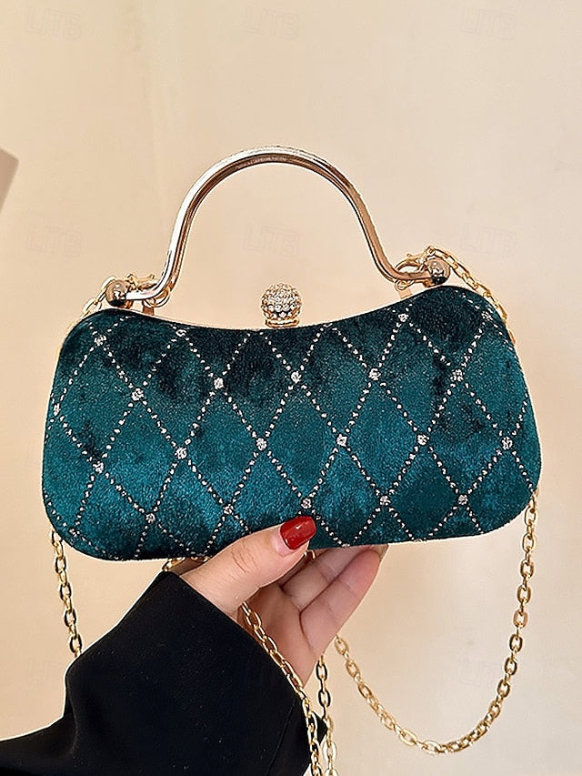 - Purse Accents Diamond Quilted with Evening Women's Velvet