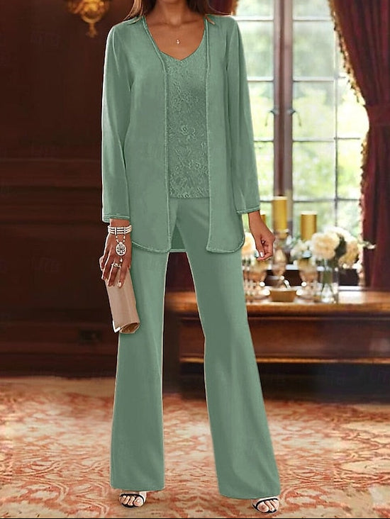 Piece Formal Bride 3 Beach Mother Wedding of the Pantsuit