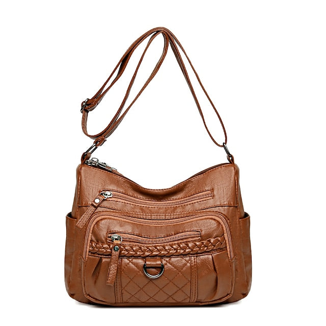 PU Damen Schultertasche Leder Crossbody Hobo