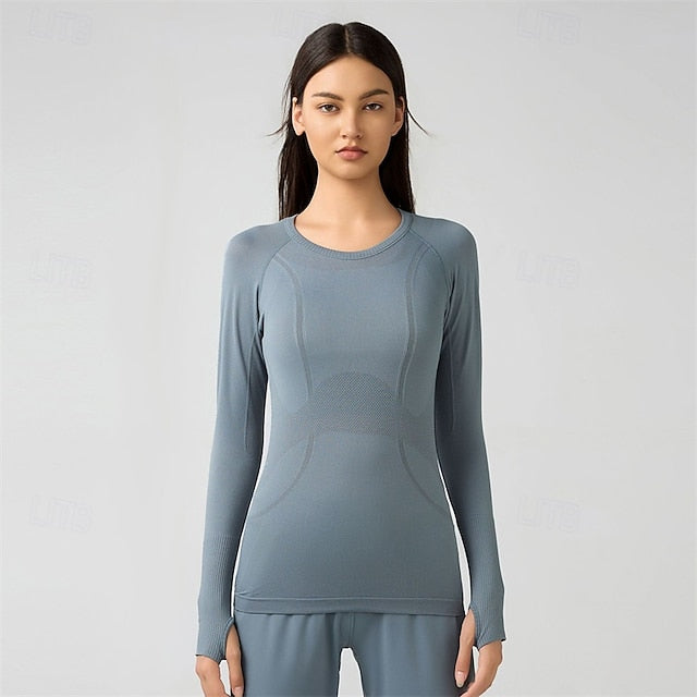 Women's Sports shirts pilates top Sports Top Crew Neckline