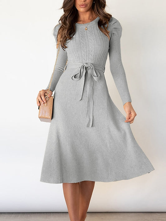 Women's Sweater Dress Knit Dress Jumper Dress Midi Dress