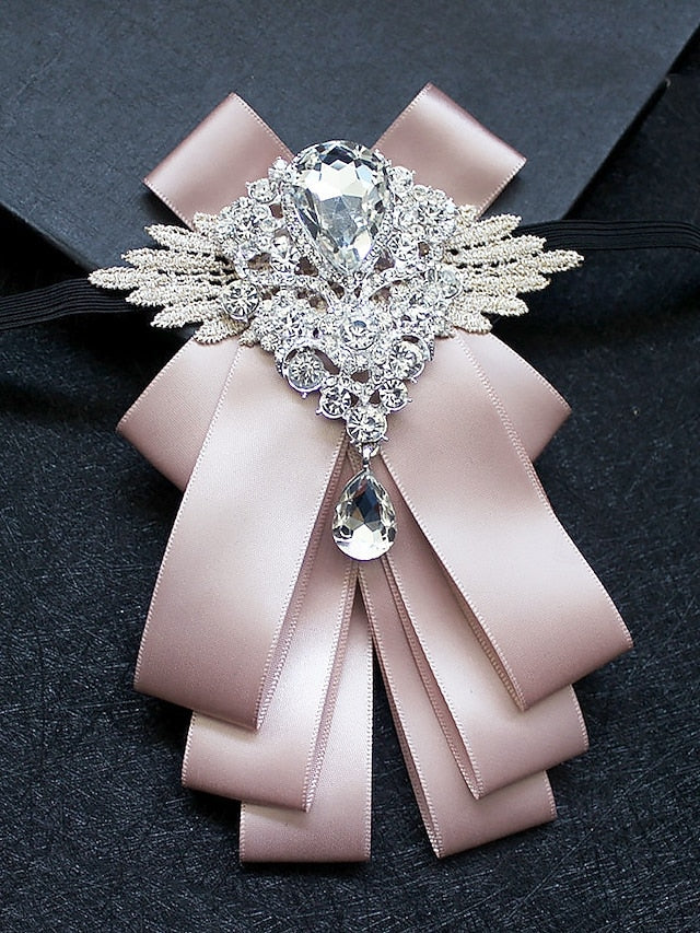 Crystal Ribbon - Luxury Elegant Pin Men's Brooch Tie Bow