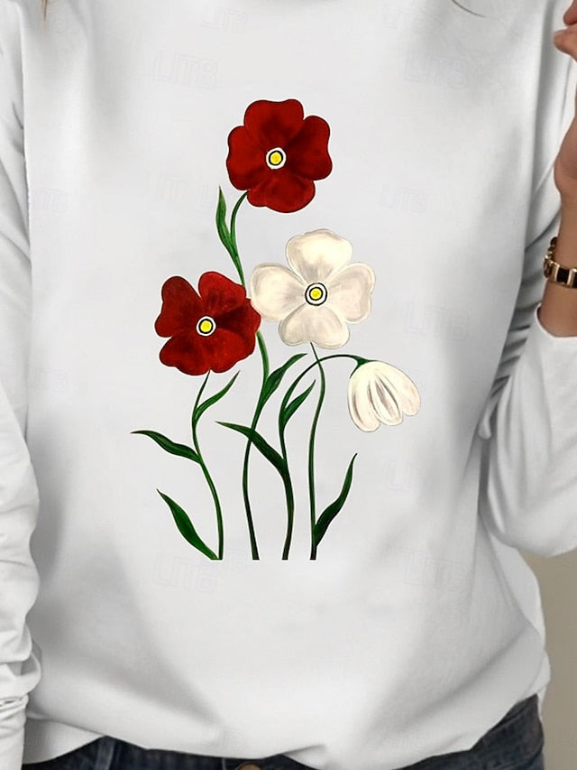 Women's 100% Cotton Tunic T Shirt Fashion Casual Print Long