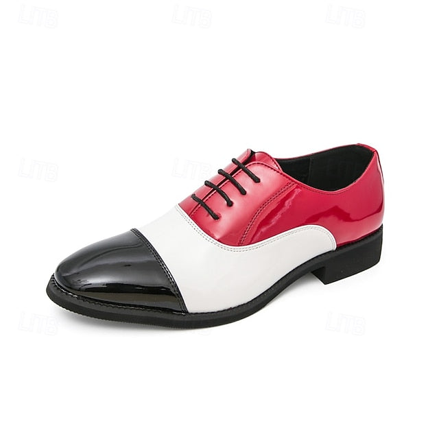Red White Oxford Men's and Patent Shoes Leather –