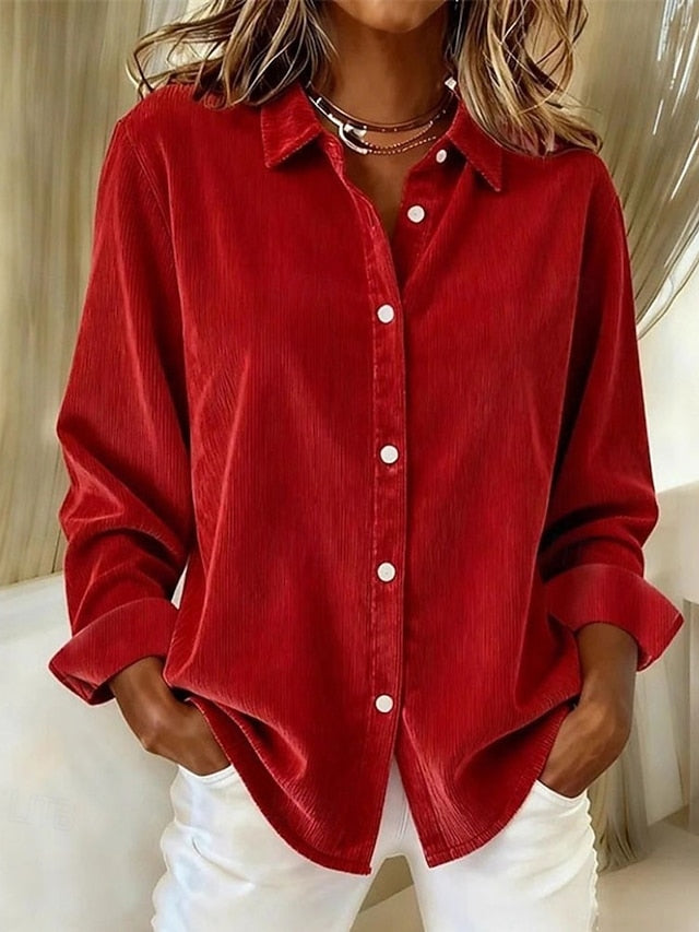 Women's Shirt Blouse Dressy Tops Ruched Patchwork Buttons