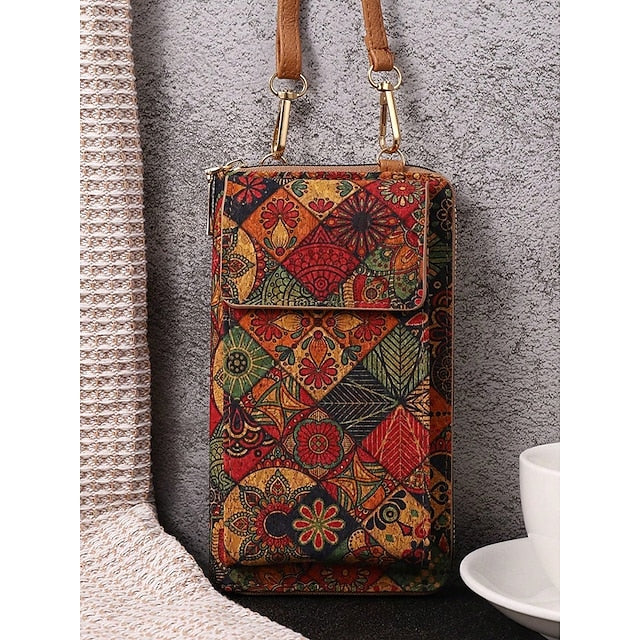 Sac bohème vintage pour femme avec bandoulière réglable pour téléphone