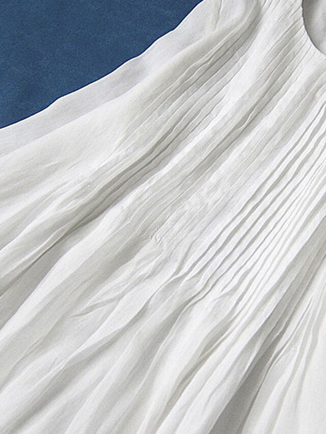 Women's White Pink Purple Summer Spring Midi Dress White