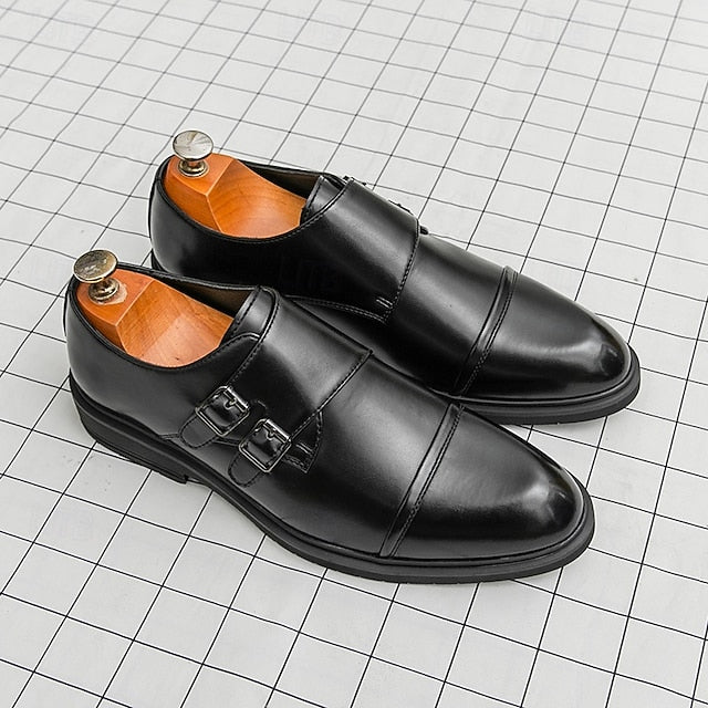 Shoes Leather Brown Monk Strap – Men's Double Faux