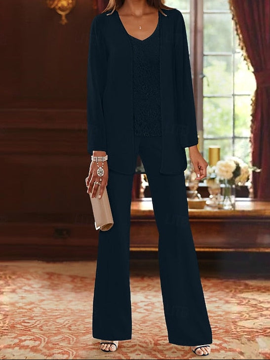 Piece Formal Bride 3 Beach Mother Wedding of the Pantsuit