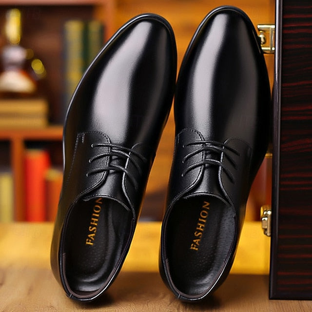 Men's Glossy – Lace-Up Shoes Formal Classic Derby Black