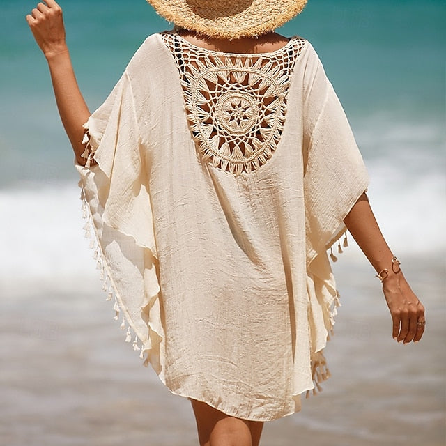 Women's Swimwear Cover Up Swim Dress Swimsuit Crochet
