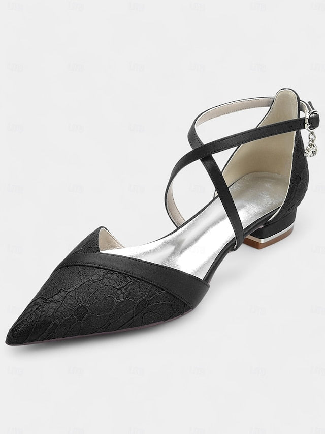 Navy Low Cross-Strap Overlay Satin with Blue Shoes for Lace Heel