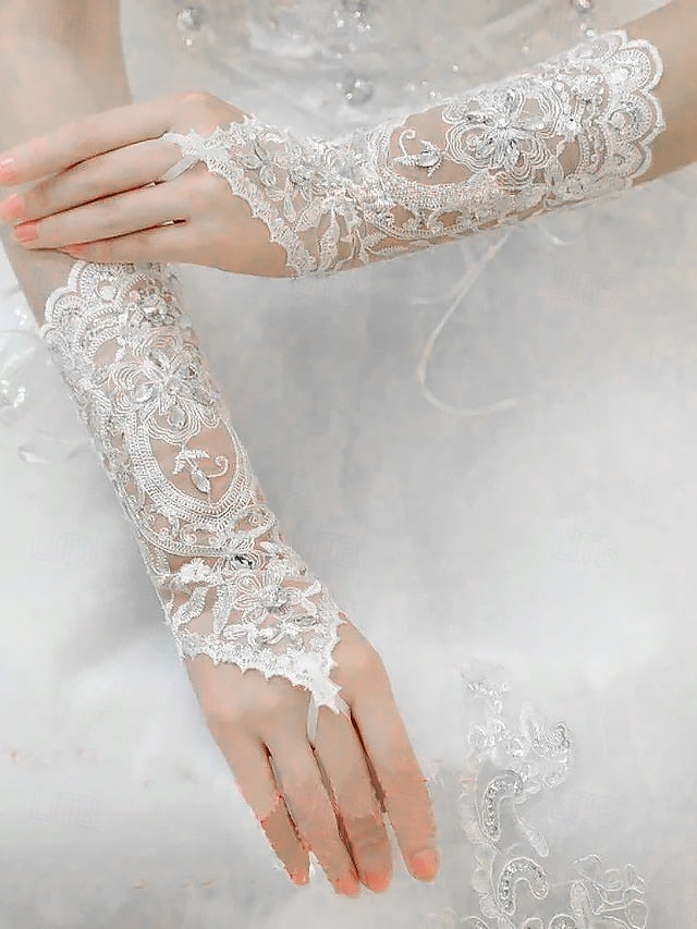 Lace Gloves – with Accessories Bridal Elegant Pearls Wedding