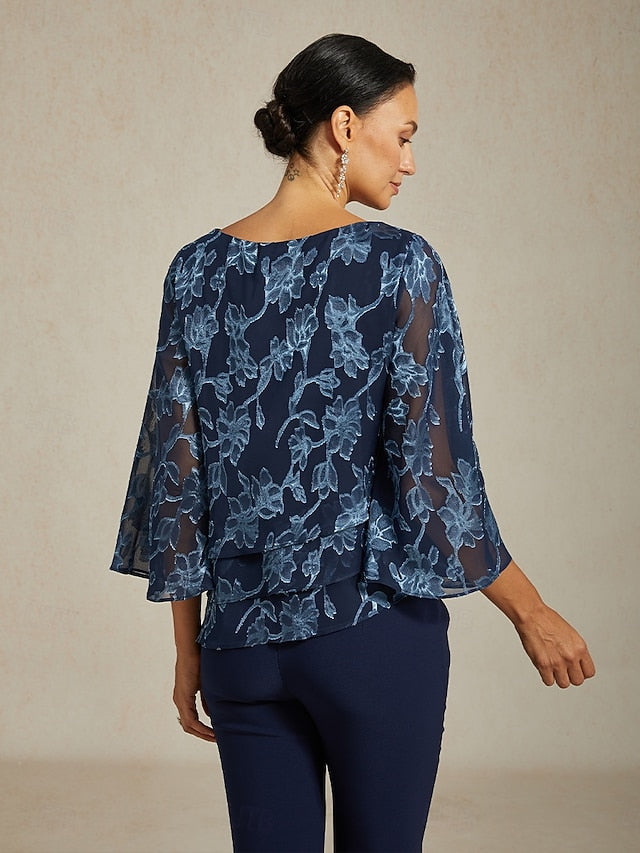 Women's Blouse Chiffon Tops Lace Floral Elegant Stylish