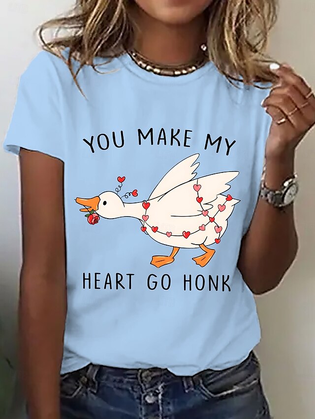Valentine's Day Women's T Shirt Print Heart LOVE