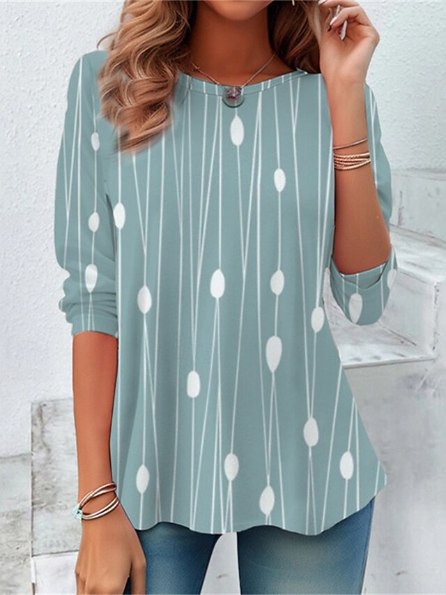 Women's T Shirt Tee Top Print Graphic Fashion Modern Long