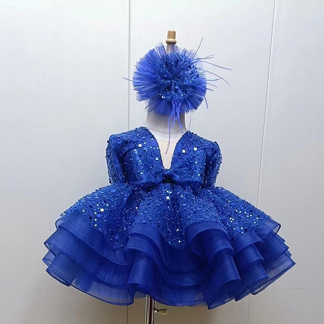 Girls' Party Girl Kids Sequin Long Flower Dress