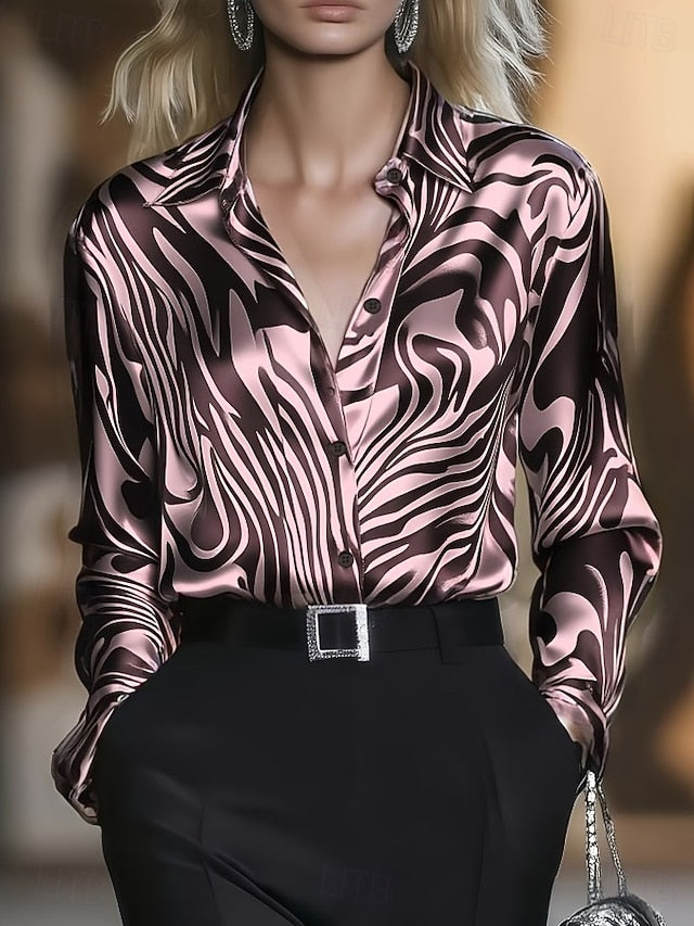 Women's Shirt Graphic Geometric Vintage Stylish Modern Long