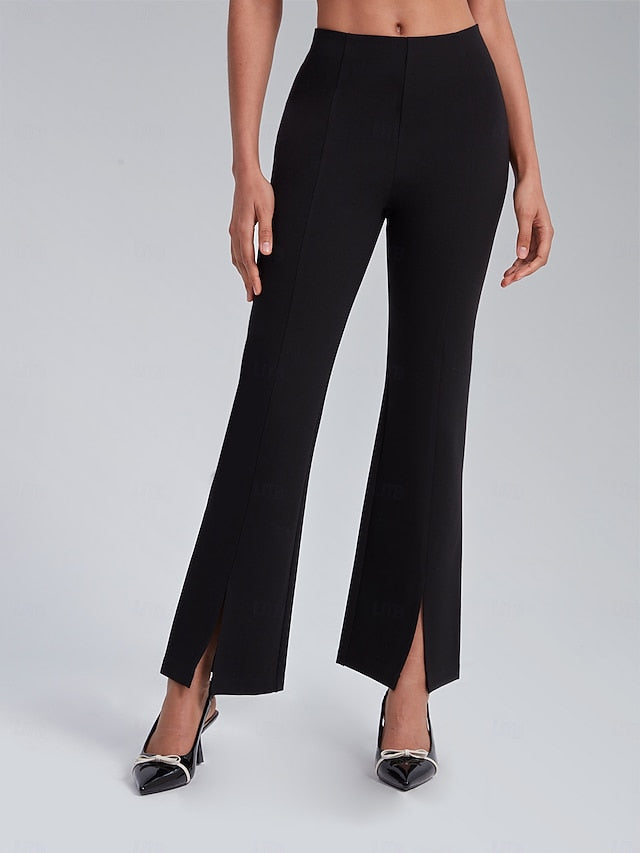 Women's Flare Full Length Stretchy High Waist Elegant