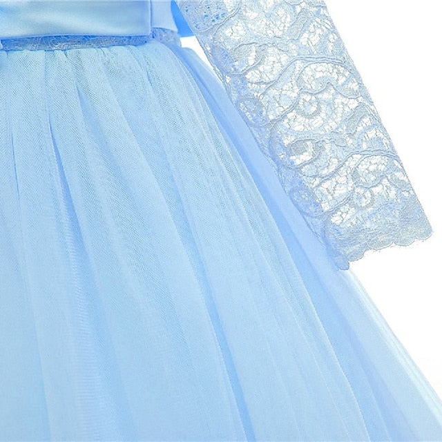 Half Flower Girls' Kids Girl Sleeve Dress Wedding