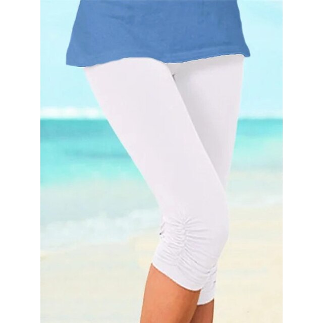 Women's Normal Capri Pants Leggings Fashion Calf-Length Mid