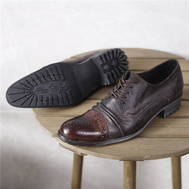 Genuine Oxford Leather Vintage – Men's Brogue Shoes