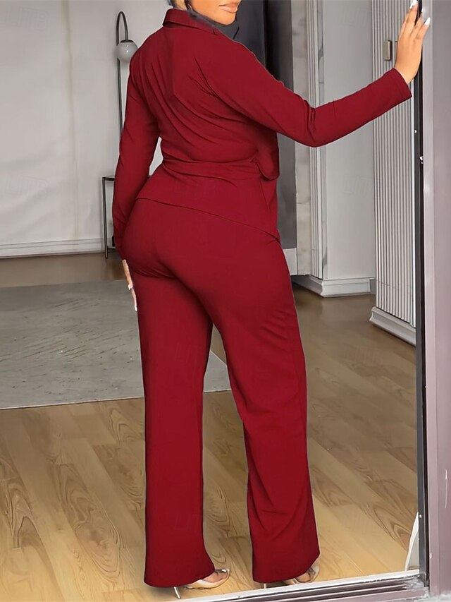 Women's Pants Sets Bolero Top Long Sleeve Notch lapel