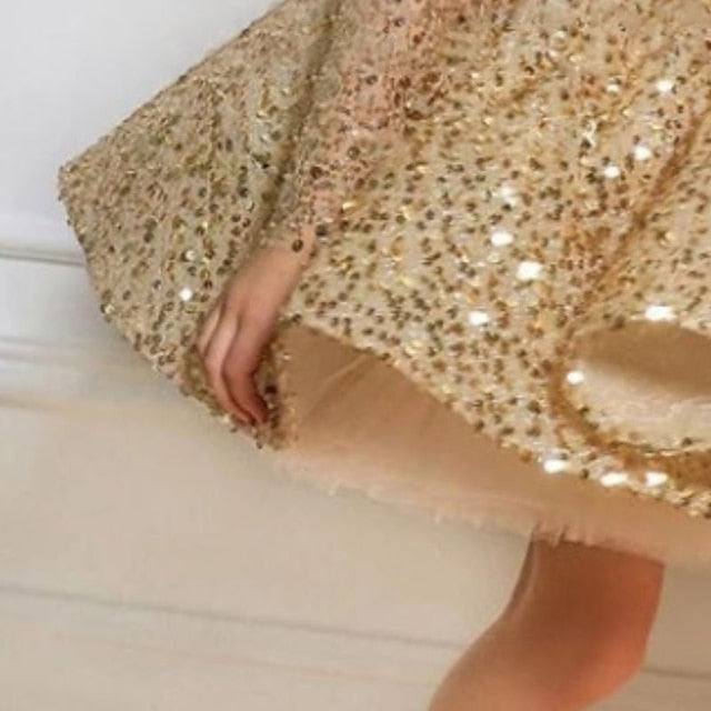 Dress Little Party Kids Girls' A Line Sequin