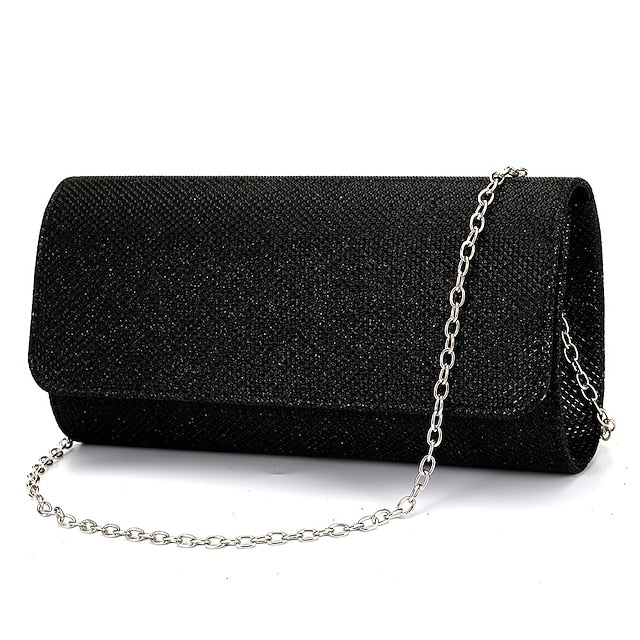Glitter Elegant Women's – Clutch Evening Purse Silver