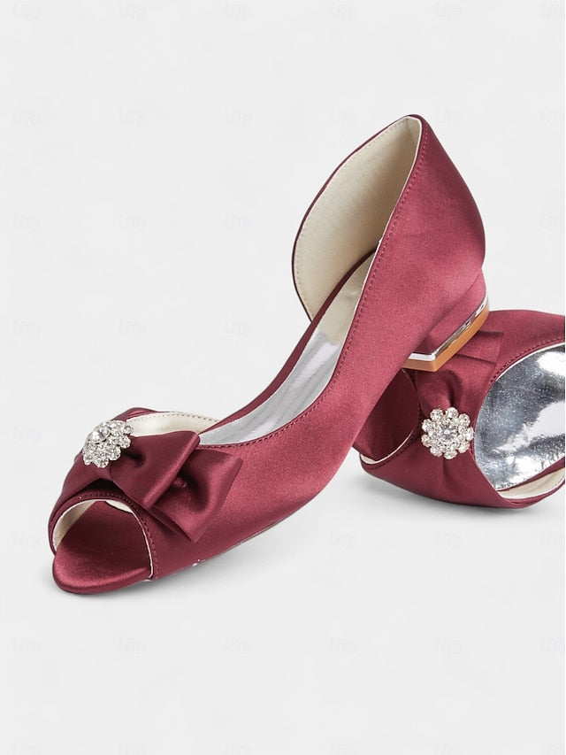 with in sparkling flats luxurious a satin Elegant crafted