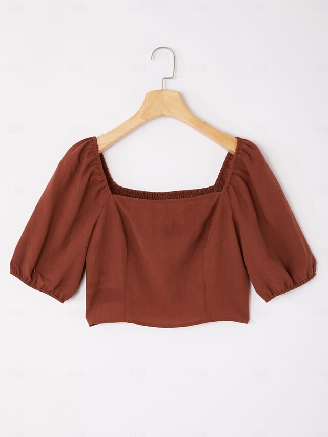 Lyocell-blend Smocked Blouse