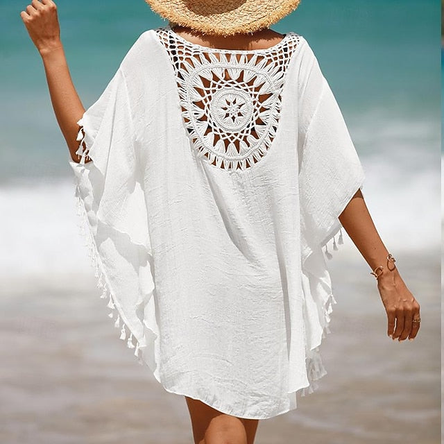 Women's Swimwear Cover Up Swim Dress Swimsuit Crochet