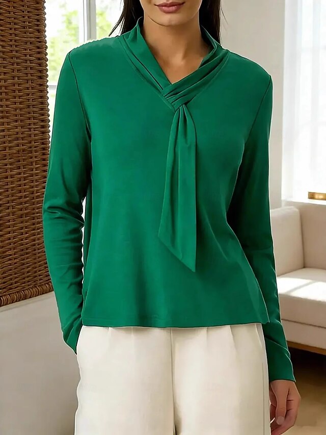 Women's Tunic T Shirt Solid Color Elegant Stylish Basic