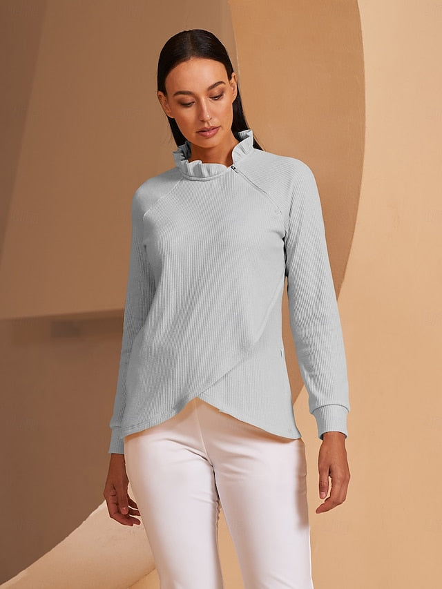 Women's Golf Pullover Sweatshirt Light Pink Yellow Dark