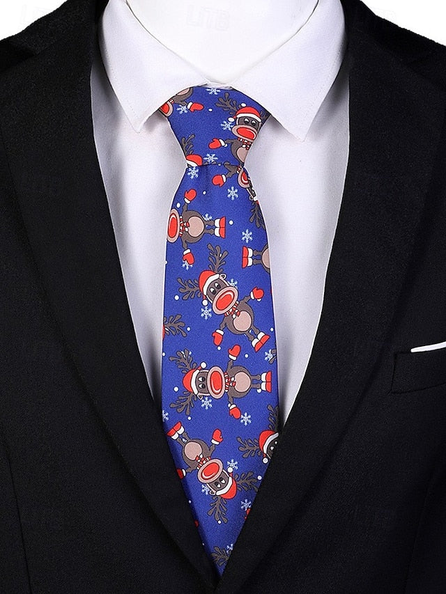 Polyester Tree Tie and Men's Silk – Fun Santa Christmas