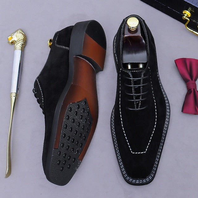 Shoes Genuine Leather Men's - Suede Cowhide Classic Derby