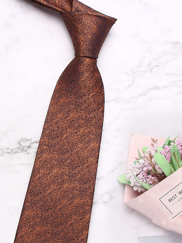 Men's Herringbone Tie Polyester Christmas Stylish –