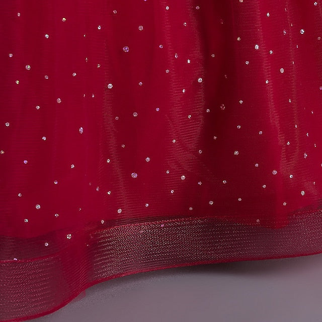 Sequin Dress Girls' Color Solid Party Kids Sleeveless