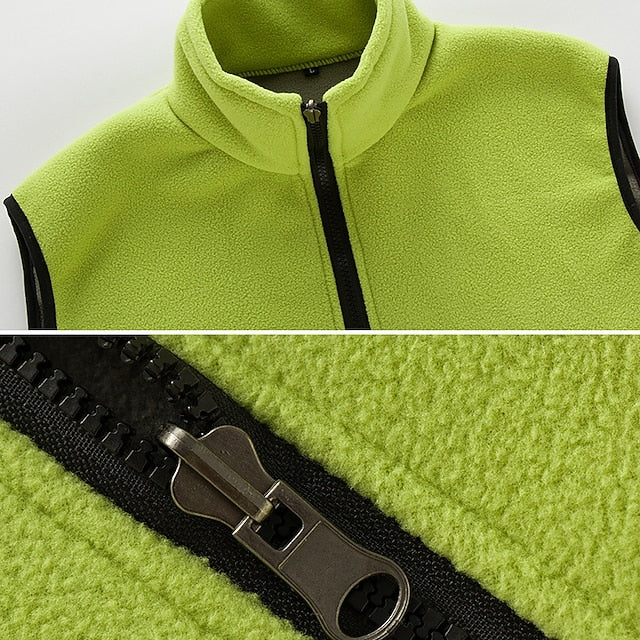 Women's Fishing Vest Winter Coat Hiking Fleece Vest Spring