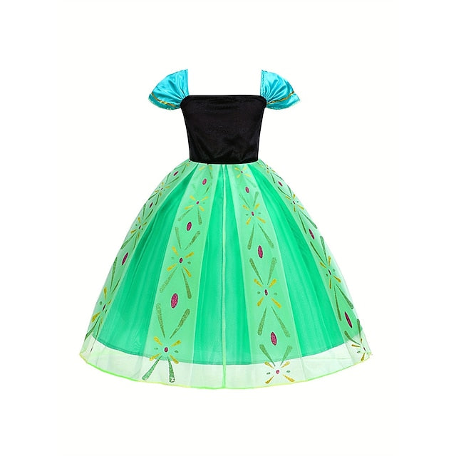 Party Princess Girl Dress Anna Theme Frozen Fairytale Flower