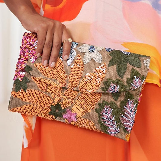 Handheld - Bag Floral Women's Evening Embroidered Clutch
