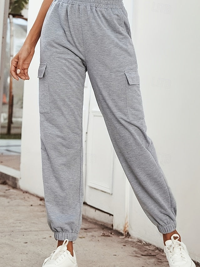 Women's Cargo Pants Slacks Streetwear Casual Full Length