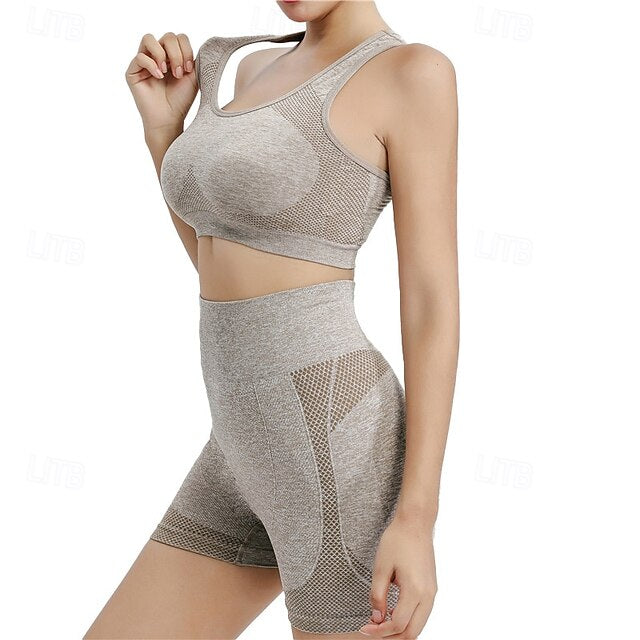 Women's Yoga Short 2pcs Activewear Sports Bra Padded