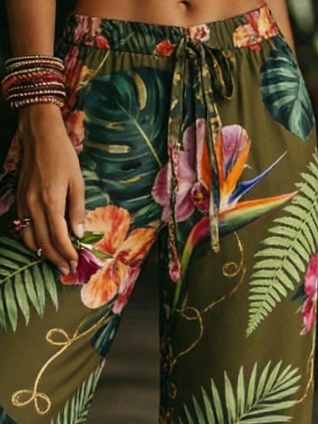 Women's Wide Leg Chinos Pants Trousers Fashion Basic Boho