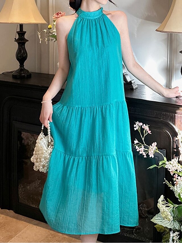Women's Maxi Dress A Line Dress Summer Dress Halter Dress