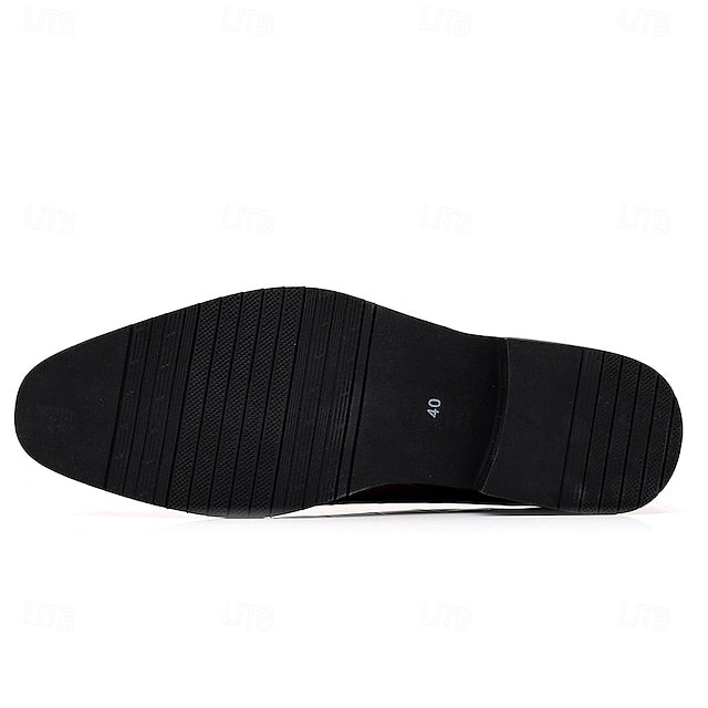 Burgundy Shoes Men's – Pattern Crocodile Slip-On