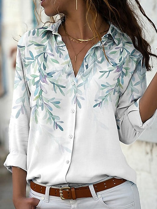 Women's Shirt Linen Like Breathable Lightweight Button Down
