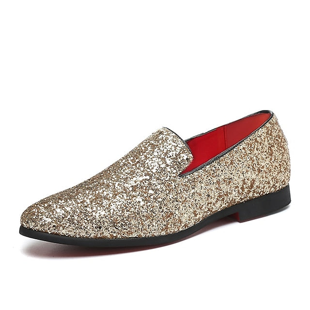 Slip-On Silver Men's and Glitter Loafers Design with