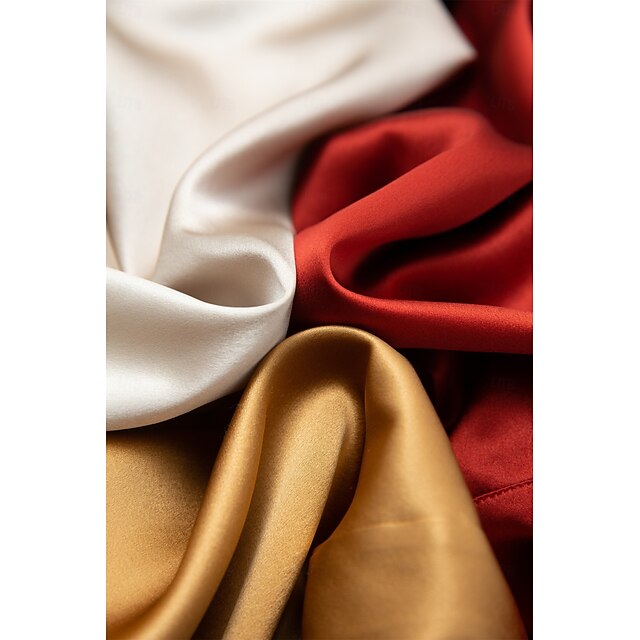 Women's Shirt Elegant Satin Top Silk Shirt Buttons Plain