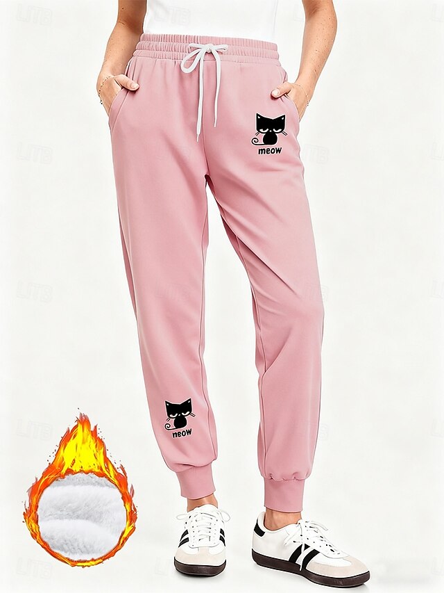 Women's Sweatpants Fleece Pants Joggers Down Pants Vintage